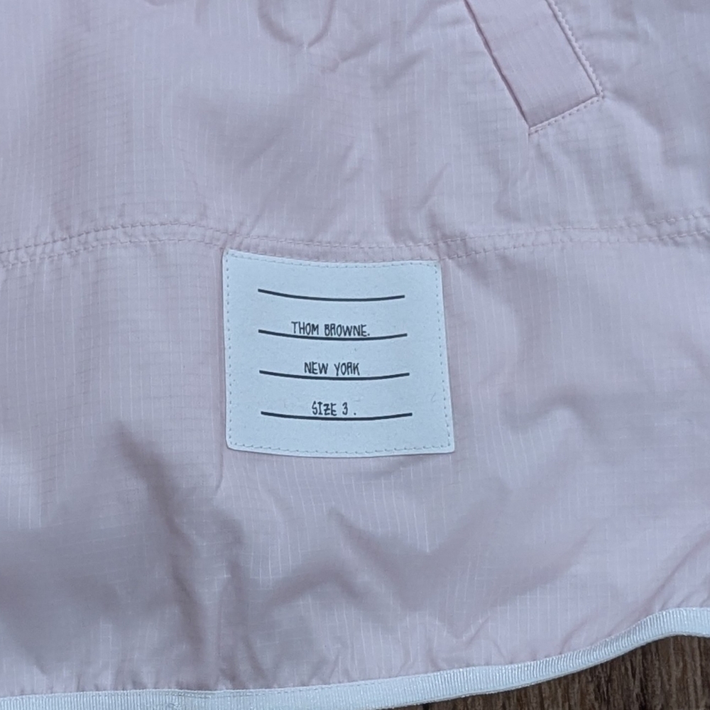 $1850 Mens Thom Browne Contrast Logo 4 Bar Coaches Jacket Light Pink 3 - Large - Picture 2 of 10